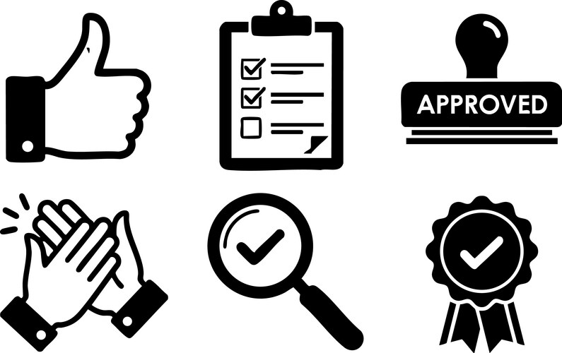 Approval & Verification Icons – Royalty-Free Vector | VectorStock