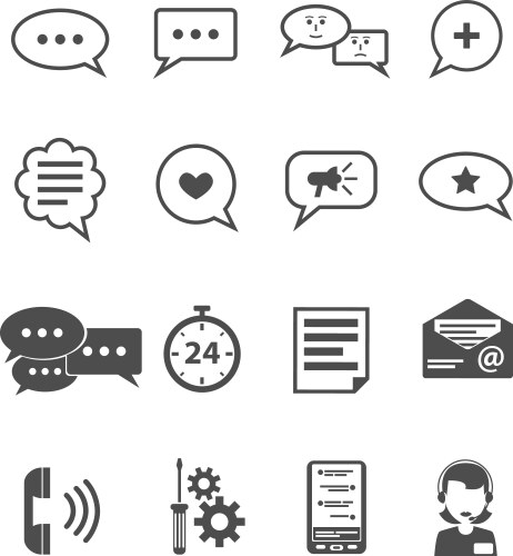Contact icon set simplicity theme Royalty Free Vector Image