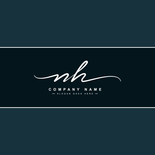 Elegant NH Monogram Signature Logo Vector Image