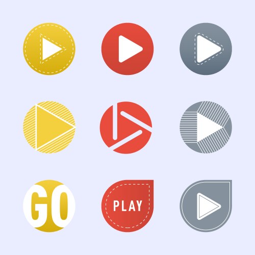 Ui interface button play media internet isolated vector image