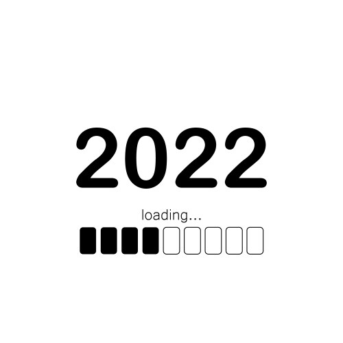 Progress bar showing loading 2022 year vector image