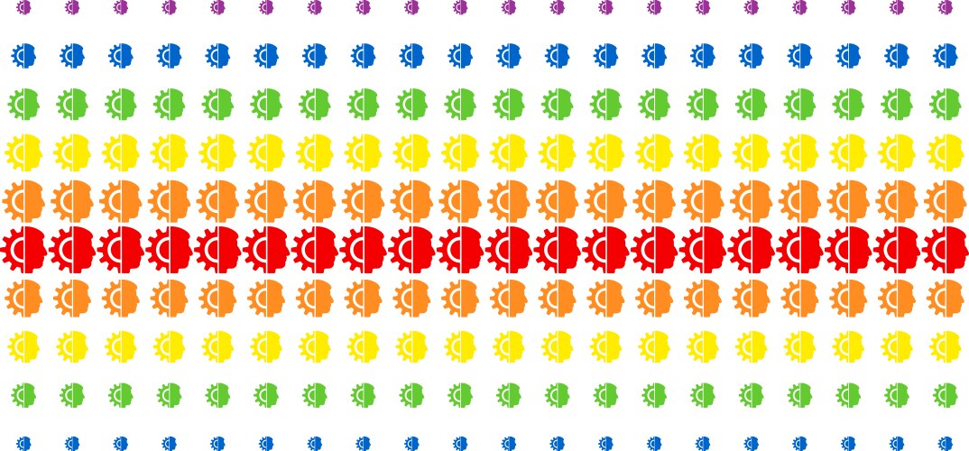 Android robotics shape halftone spectral array vector image