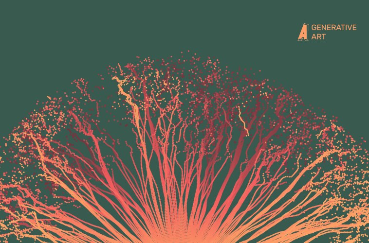 Point explode array with dynamic emitted vector image