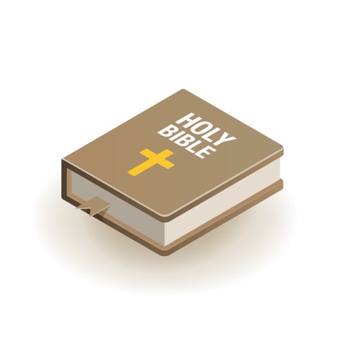 Holy bible isometric icon on white background 3d Vector Image