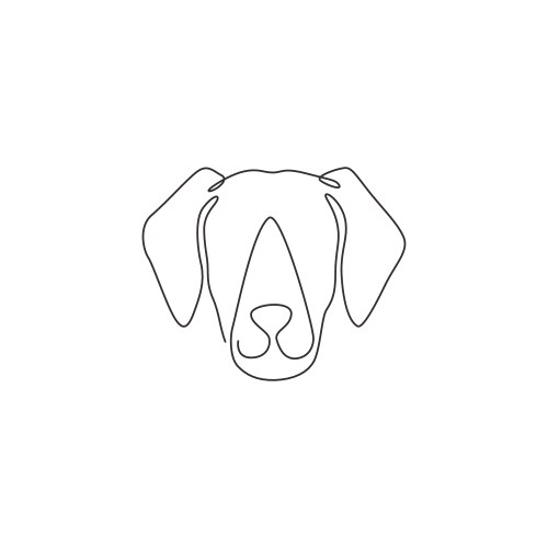 Single one line drawing adorable labrador Vector Image