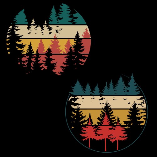 Vintage Sunset Trendy Trees Silhouette Conifer T-Shirt Vintage Sunset Trendy Trees Silhouette Conifer T-Shirt