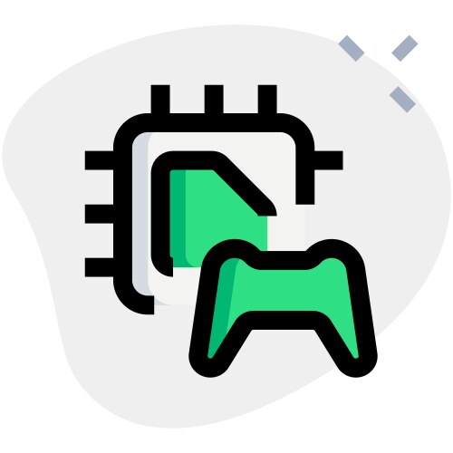 Handheld video game device with embedded microchip vector image
