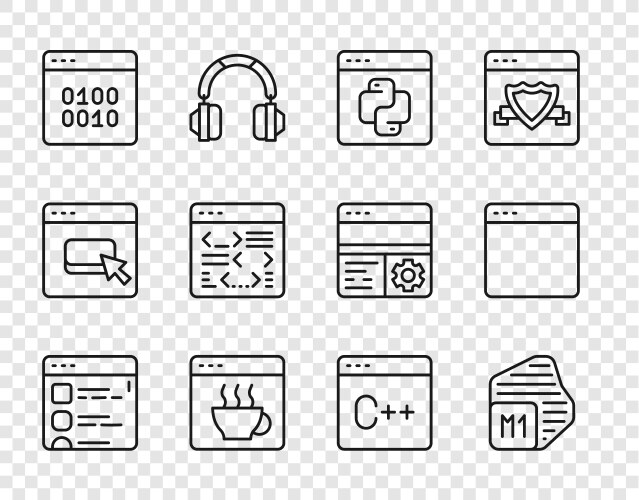 Set line browser files processor python vector image