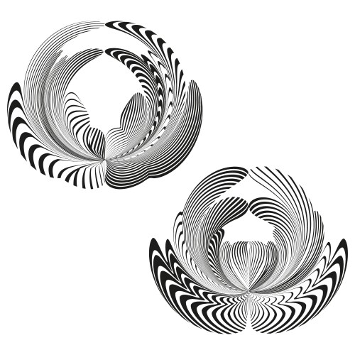 3d ring shape curved volume symbol abstract loop vector image