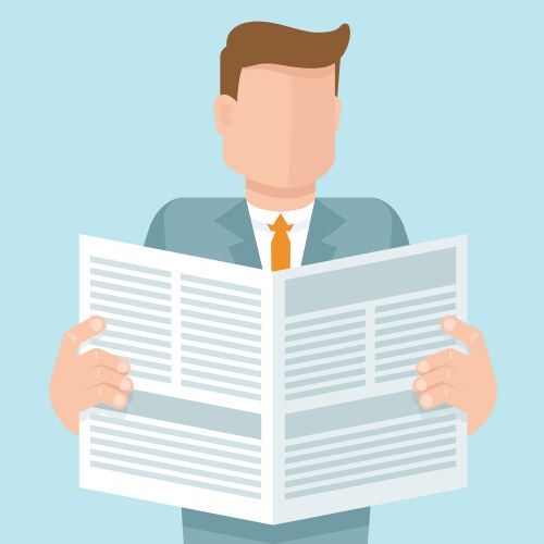 Young handsome business man in flat style Vector Image