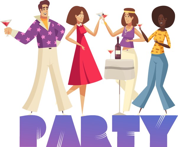 Disco dancers bobbin composition Royalty Free Vector Image