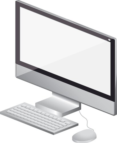 Tech computer screen keyboard mice vector image