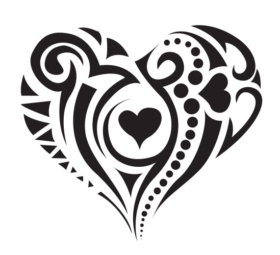 Tattoo heart Royalty Free Vector Image - VectorStock