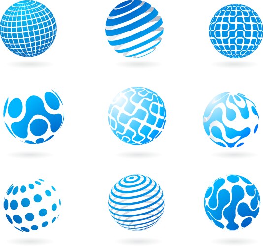 Creative abstract 3d pixel sphere logo design Vector Image