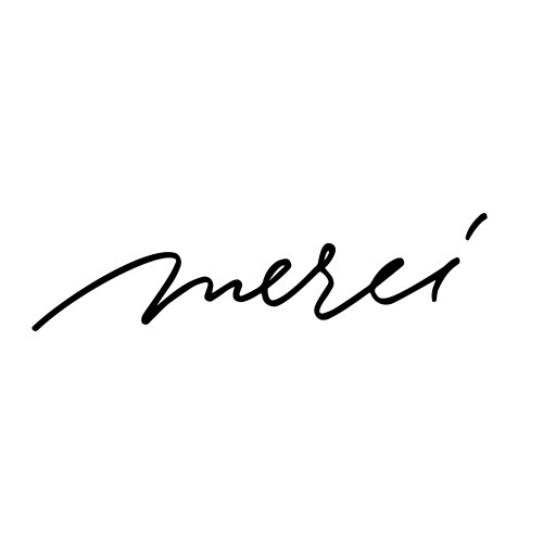 Merci calligraphic poster hand lettering french vector image