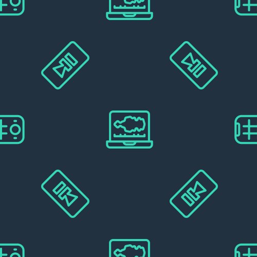 Set line sound or audio recorder pause button vector image