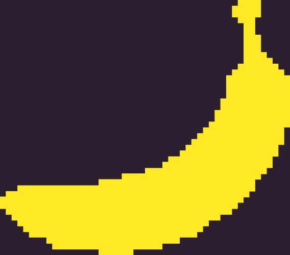 Single oldschool pixel fruit yellow banana Vector Image
