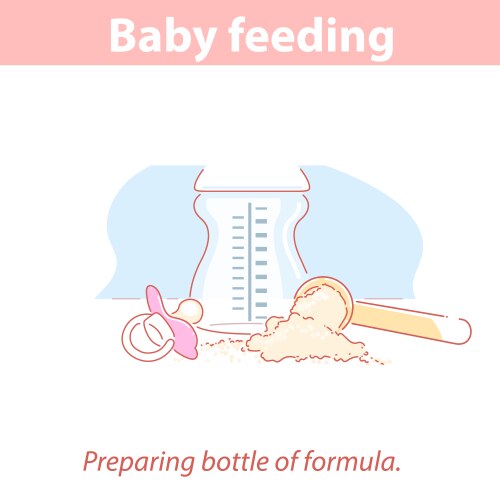 Baby Formula Feeding Vector Image