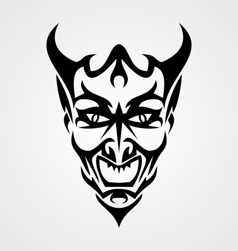 White demon face Royalty Free Vector Image - VectorStock