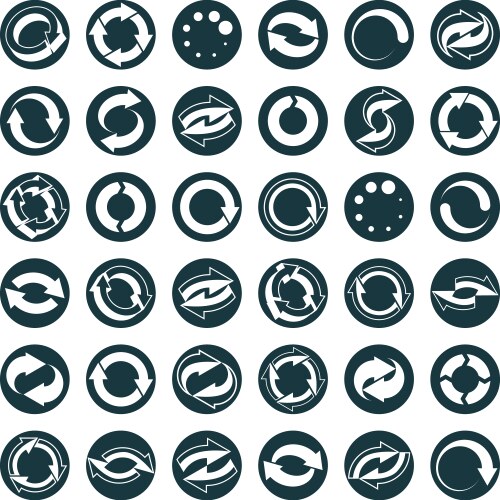 Reload icons isolated on white background set loop vector image