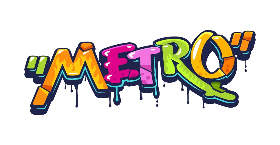 underground subway metro graffiti urban street art vector