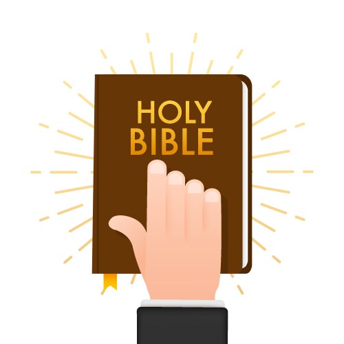 Doodle icon book holy bible logo Vector Image