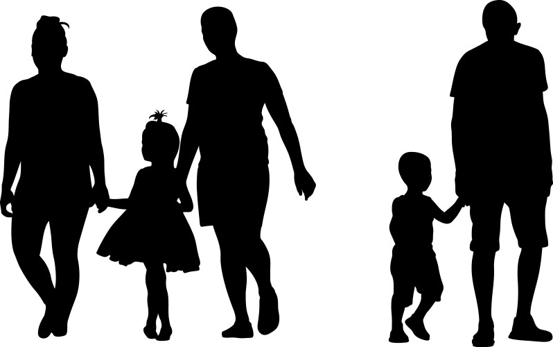 Parent and Child Silhouettes Vector Image