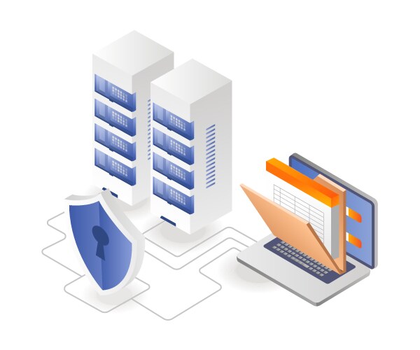 Data server computer network vector image