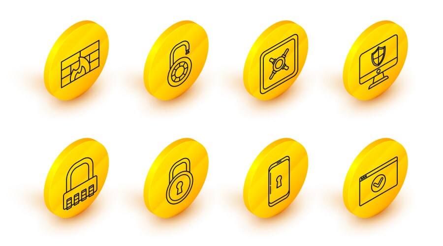 Set line secure your site with https ssl vector image