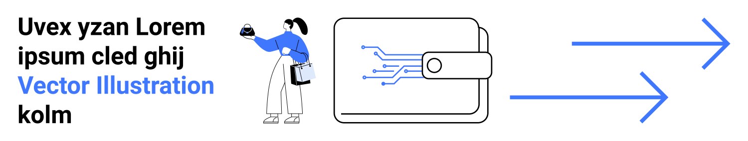 Digital wallet concept with data flow and person vector image