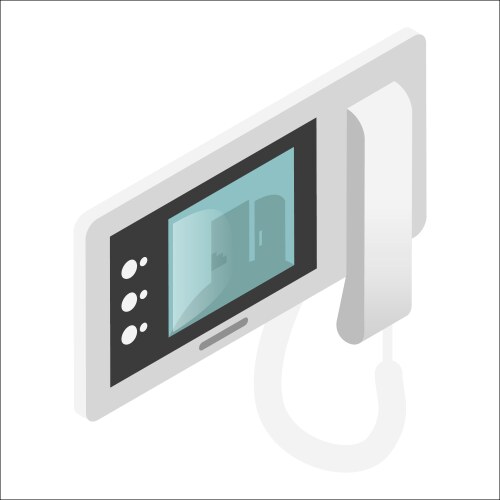 intercom video door-phone or entry system used vector image