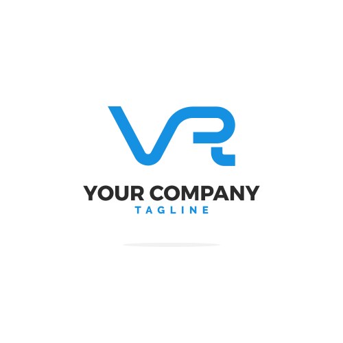 Vr letters logo smooth line Vector Image