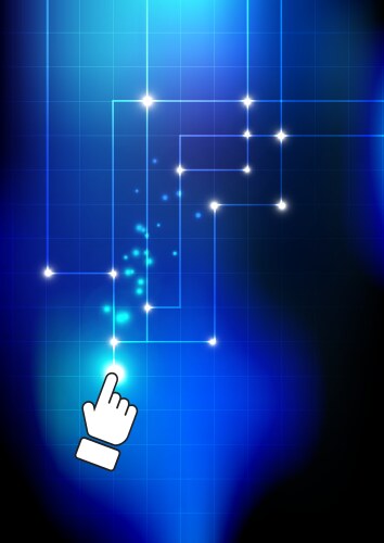 Network Push Button - Digital Connection vector image