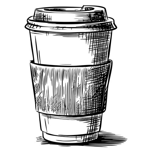 Hand Drawn Coffee Cup Sketch Vector Image