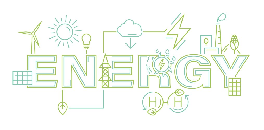 2d gradient renewable energy integration line Vector Image