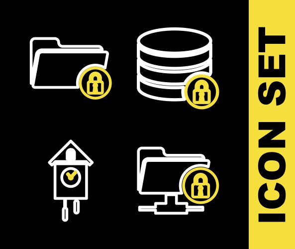 Set line server security with lock ftp folder vector image