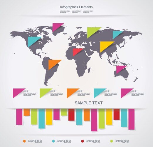 Time line design template with diagram set idea vector image