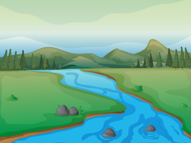 Flowing river vector image