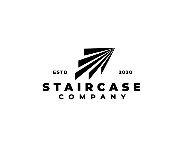 Stair case light logo design template silhouette Vector Image