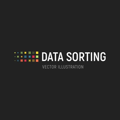 big data base emblem sorting vector image vector image