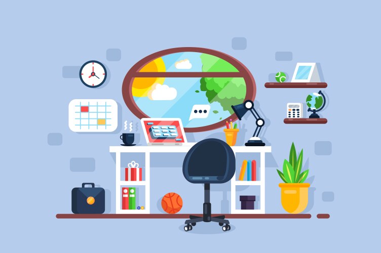 Work desk Royalty Free Vector Image - VectorStock