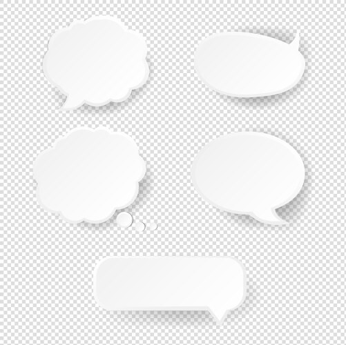 Color paper speech bubbles set Royalty Free Vector Image