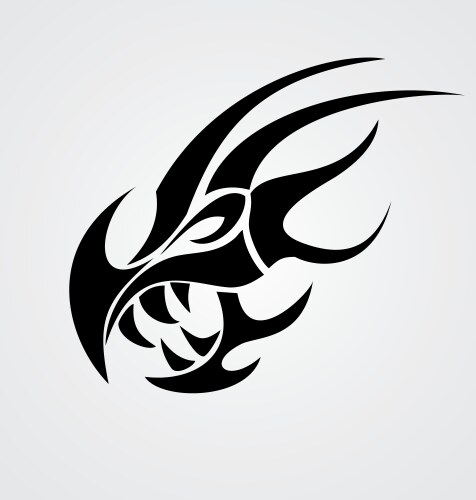 Tribal art dragon tattoo Royalty Free Vector Image
