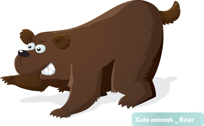 Cartoon brown bear isolated on white background Vector Image
