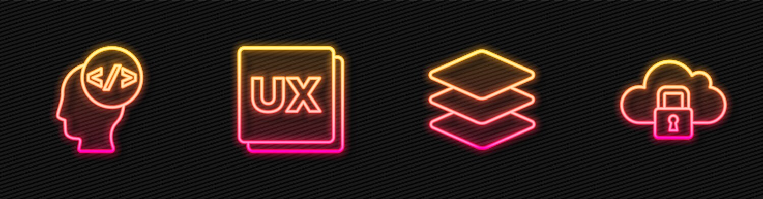 Set line layers front end development ui or ux vector image