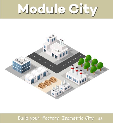 Factory and warehouse view Royalty Free Vector Image