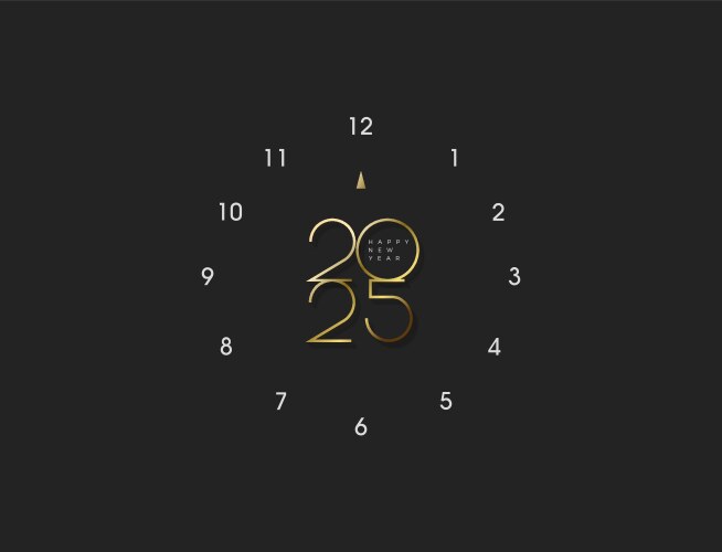 Happy New Year 2025 Number Background With Clean Vector Image Happy New Year 2025 Number Background With Clean Vector Image