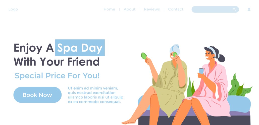 enjoy a spa day with your friend special price vector