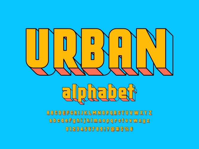 Modern font alphabet letters Royalty Free Vector Image