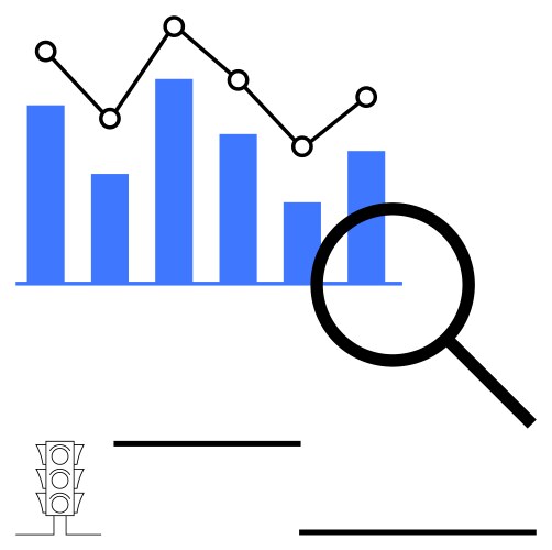 Data analysis concept with bar chart line graph vector image
